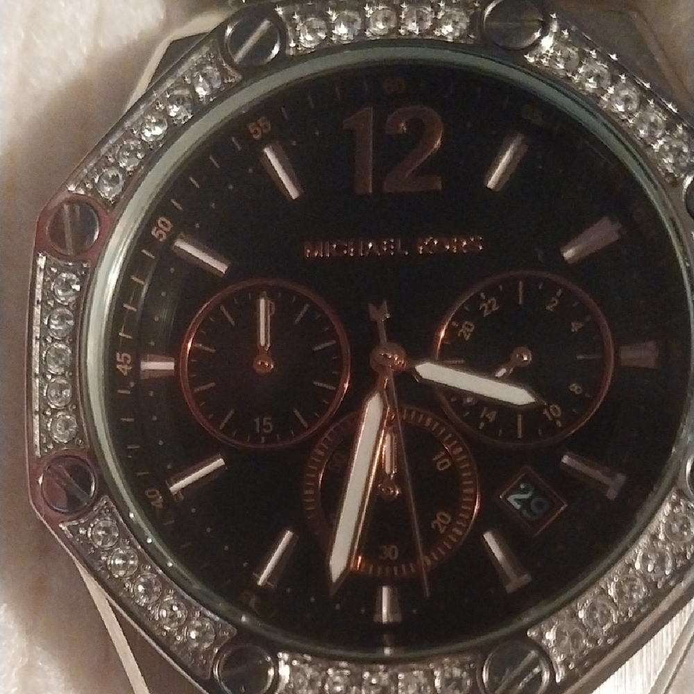 Michael Kors Silver and Black Watch